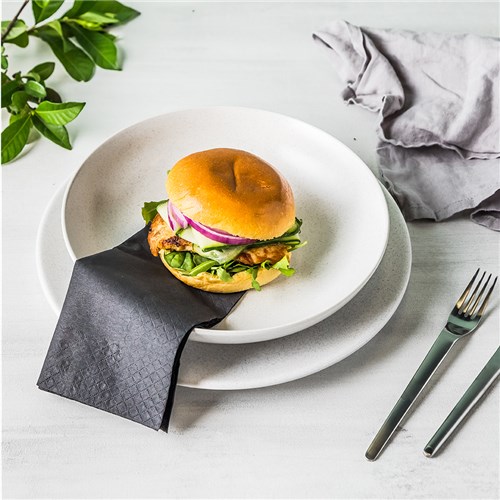  2 Ply Paper Lunch Napkins Black 300mm Essentials Collection